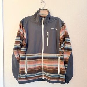 Hooey Men Tech fleece Aztec inspired pattern jacket